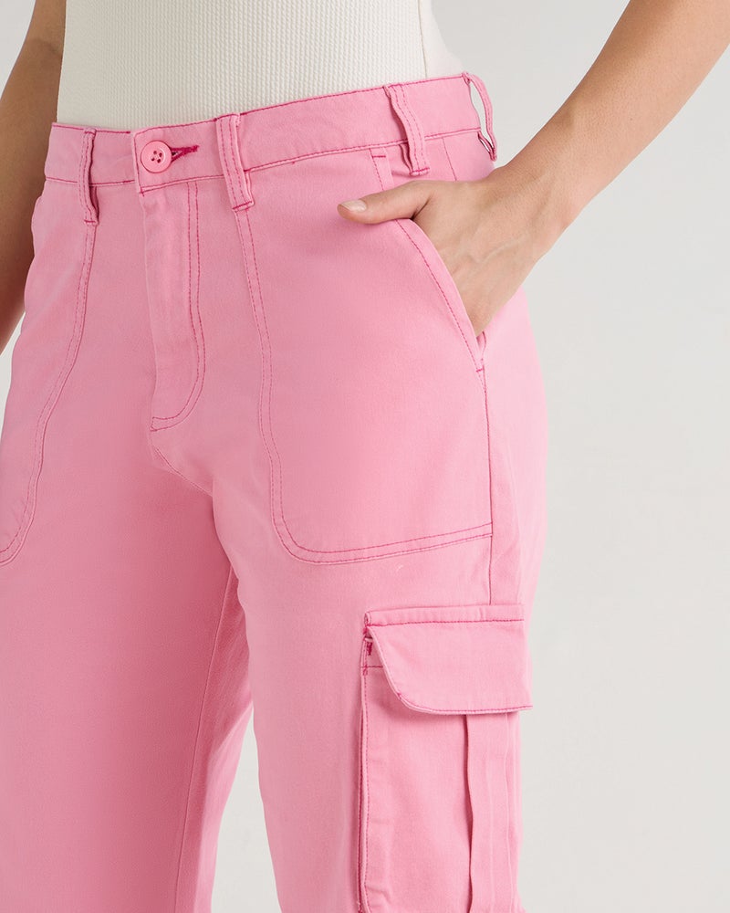 bewakoof Women's Pink Cargo Pants - Image 5